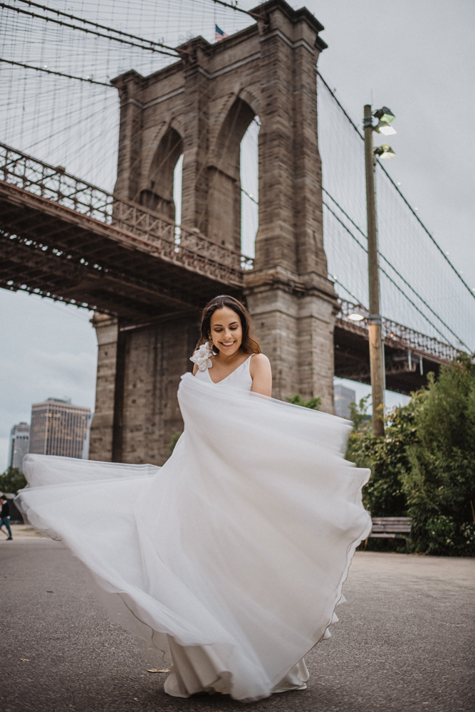 Look de novia “classic with a twist” en Brooklyn, NY